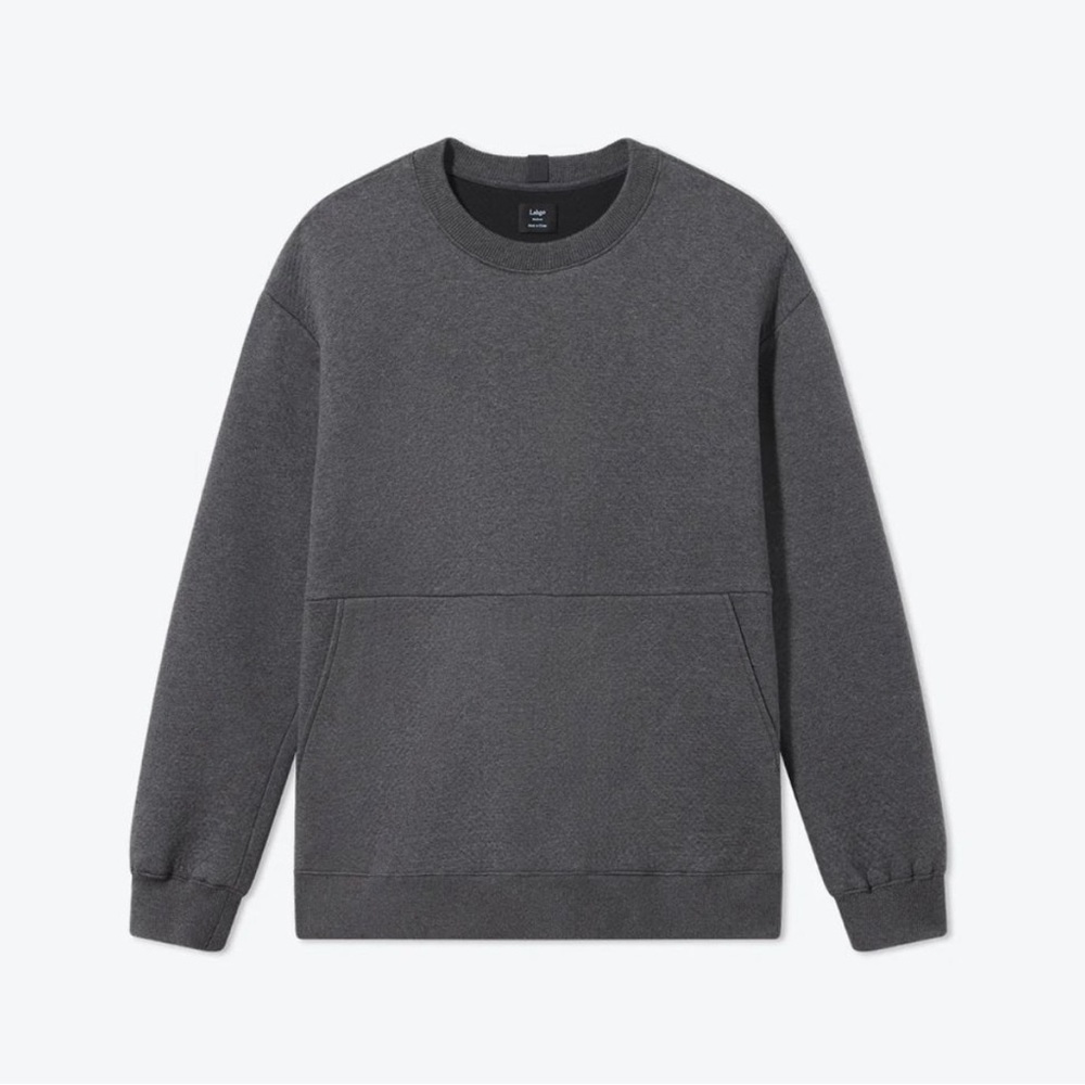 Lunya -‎ Lahgo | Men's Restore Double Faced Crew, Mercurial Grey Heatherrey